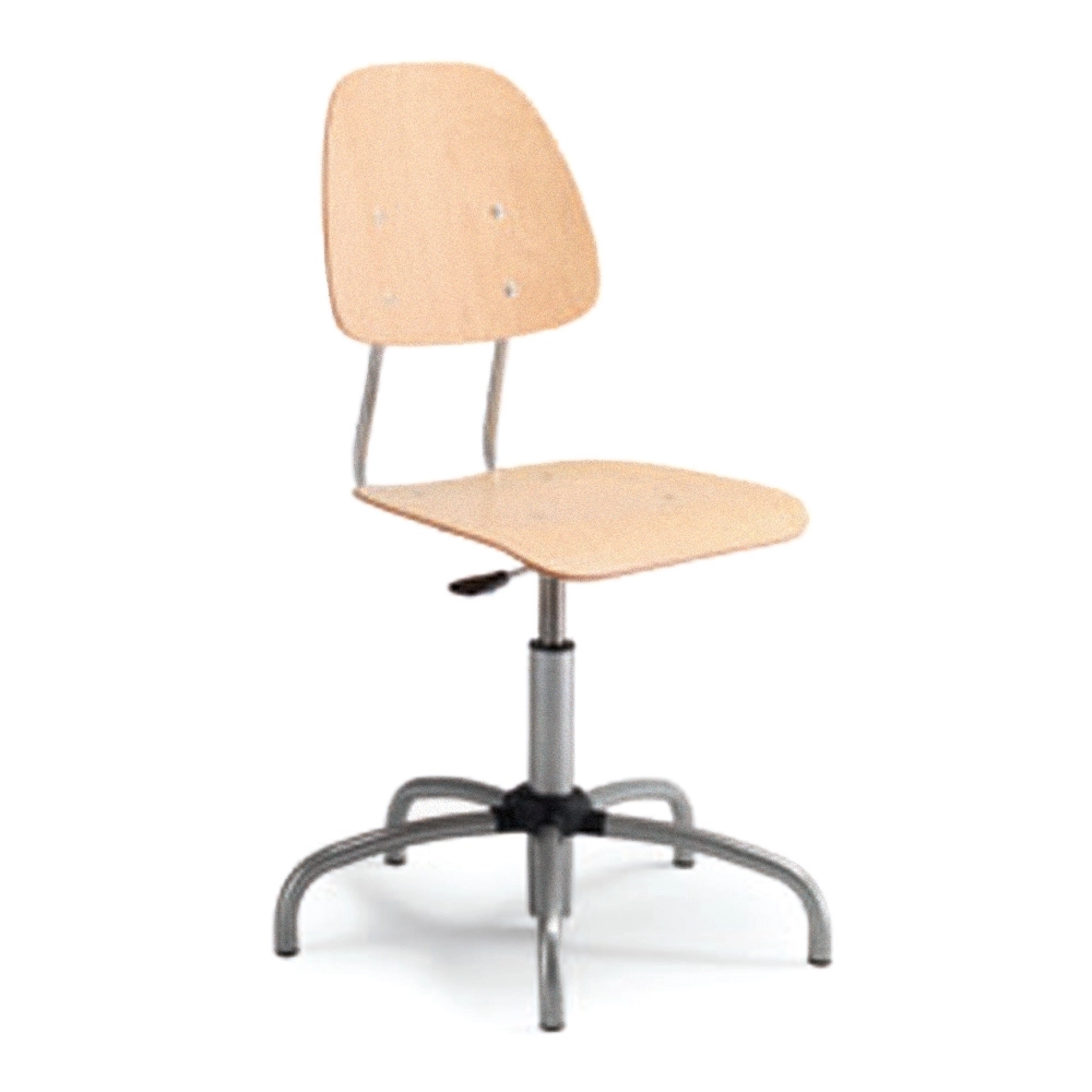 SGABELLO GIREVOLE LABORATORIO S/S IN LEGNO