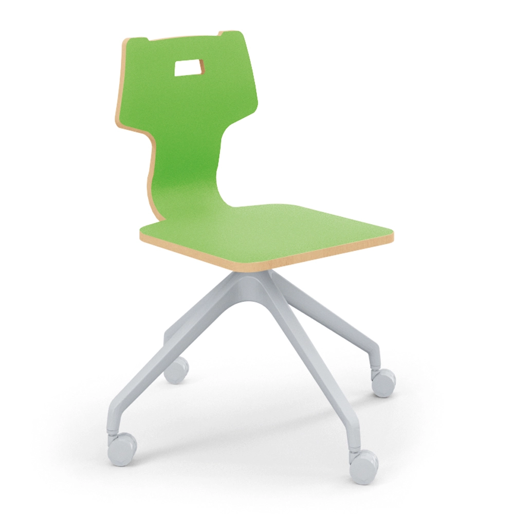 SEDIA MONOSCOCCA IN LEGNO LAMINATO GIREVOLE SU RUOTE